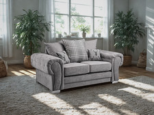 2 Seater Scatter Back Sofa in Grey Fabric Verona | Customer Return