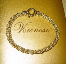 VERONESE BYZANTINE BRACELET SENORITA CLASP 18CT YELLOW GOLD STERLING SILVER  QVC