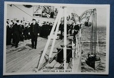 HMS NELSON   Sea Boat Drill  Vintage 1937 Photo Card   DE24M
