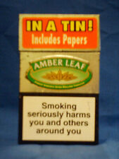 Amber Leaf Metal Cigarette Packet Design Empty Tobacco Tin With Sticker VGC