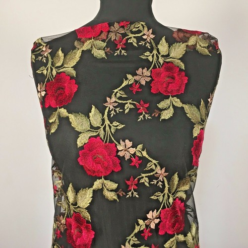 Floral tulle net embroidered - floral,