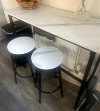 Breakfast bar table and stools - table,