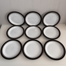 Hornsea Contrast 9 x 19.5cm Diameter Salad/ Dessert Plates Made In England Brown