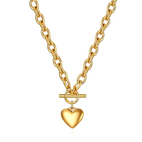 Heart necklace 18k - 18k, gold