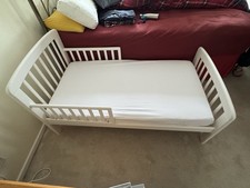 John Lewis Anna Toddler Bed White, with Mattress, Used