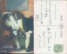 Uncle Toby and the Widow Wadman Tate Gallery 1903 postmark Art Romance
