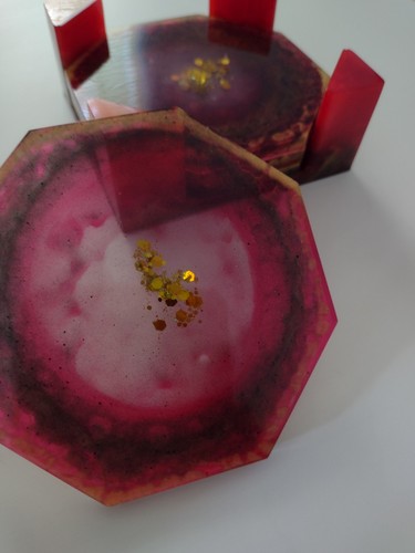 Handmade resin coasters - coasters, of