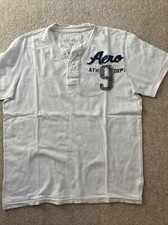 Aeropostale Medium vintage Off White Youth Henley Short Sleeve