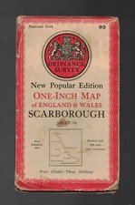 ORDNANCE SURVEY ONE INCH MAP SCARBOROUGH 1947New Popular Edition cloth Sheet 93