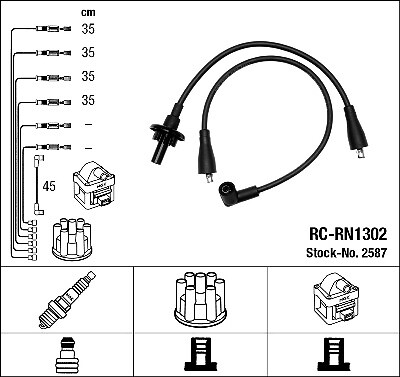 Ignition cable kit ngk 2587 - ngk,