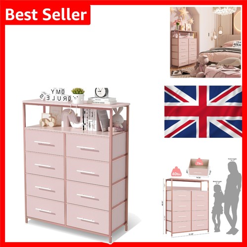 Pink fabric dresser - pink, with