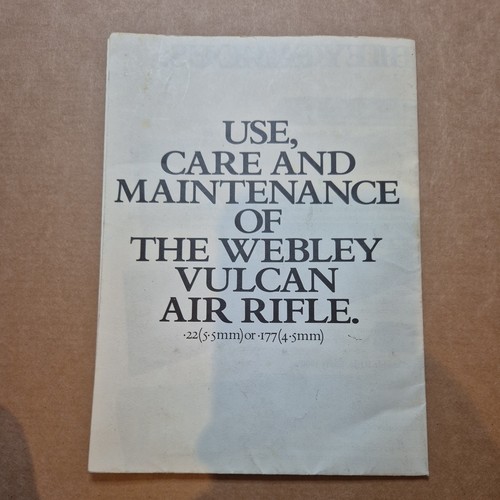 Webley vulcan care and - webley,