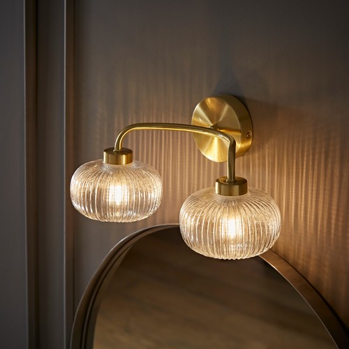 Brushed gold wall light - brushed,