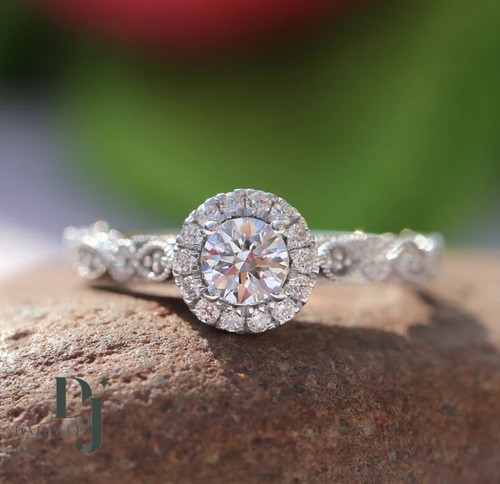 Moissanite halo engagement - halo,