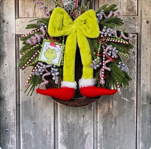 Grinch christmas wreath - christmas,