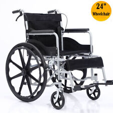 Lightweight Folding Wheelchair attendant brakes Self Propelled Mag Wheels NEW