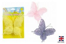 CLIP ON GLITTER BUTTERFLY Easter Bonnet Kids Art Craft Decor Party Decoration UK