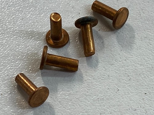 Copper tubular rivets - tubular, oval
