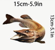 NEW PIKE HUNTER CAR STICKER INSTRUMENT CASE TACKLE BOX CAR BUMPER, FISHING BOX