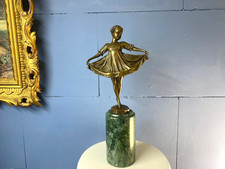 Bronze sculpture ballerina Art Deco mounted on marble after Ferdinand Preiss