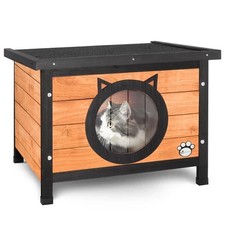 VOUNOT Cat House Wooden Kitten