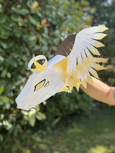 Handmade paper dragon head - handmade,