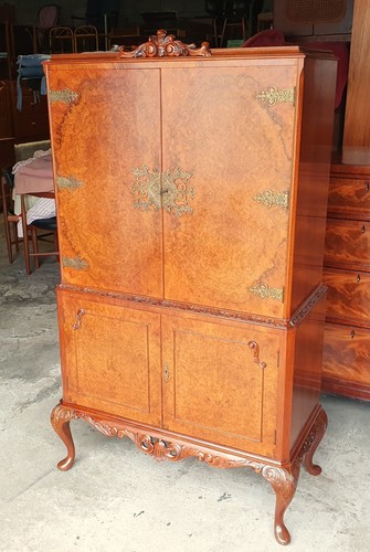 Vintage burr walnut veneered - vintage,