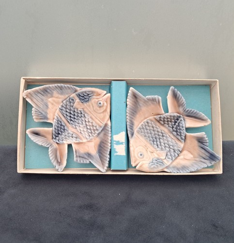 Vintage pair beige fish - of,