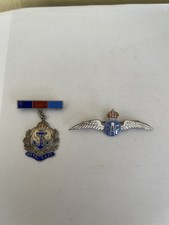 Two Vintage Silver Military Sweetheart Brooches Royal Navy And RAF