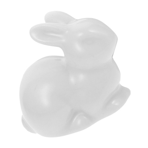 White ceramic rabbit figurine - white,