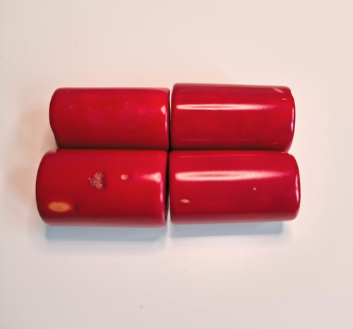 Vintage large coral beads - 4,