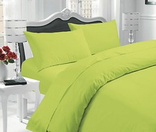 100% Cotton Blend Duvet Quilt Cover Bedding Set With Pillowcases - All Sizes