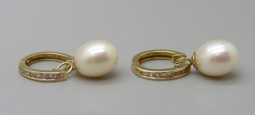 Pair 14ct gold pearl - gold,,