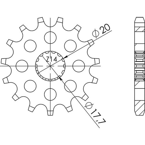 Sprocket p428 z14 - -,