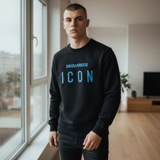 Mens Dsquared2 Jumper Sweatshirt Black Medium 