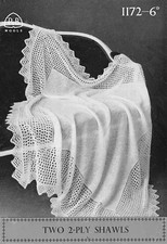 Patons & Baldwin 1172 : 2 x 2ply baby shawls.