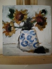 Sunflowers painting Vintage