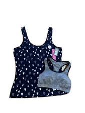 Ladies Clothes Bundle 6-8 XS Sport Bra 32A Cami Cotton Top Blue Grey Active Girl