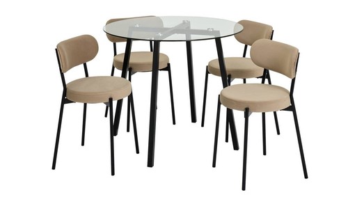 Fyra black dining table - black,