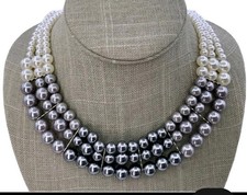 Ombre cream to gray  Beaded