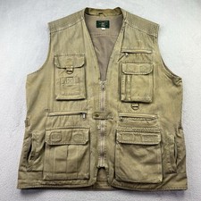 Orvis Utility Fishing Vest Mens Large Khaki Multi Pocket Mesh Lined Gear Vintage