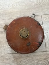 Vintage Rabone Chesterman Leather Case Winding Tape Measure 30m/50ft 