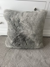 Mongolian Faux Fur Cushion Cover Charcoal Grey, 45cm x 45cm