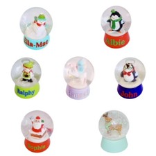 Personalised Mini Christmas Snow Globe Santa Penguin Unicorn Stocking Fillers