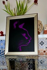 Purple Cat Silhouette -