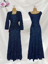 CHESCA & JACQUES VERT Size UK 14 Navy Cornelli Mother Of The Bride Outfit Bag