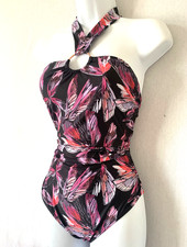 Ladies Black Mix Halterneck