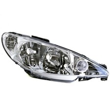Headlight Twin Beam Clear Leleft H7 H7 Right Peugeot 206 206 Cc 206 Sw 1998-2009