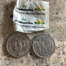 New Zealand Exclusive 2000 Millennium Medal Collection WOOLWORTHS X2 Medals