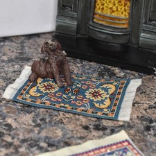Miniature Scratching Dog Figurine 1:12 Scale | Dolls House Brown Spaniel Pet